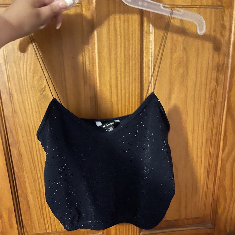 Blue sparkly crop top